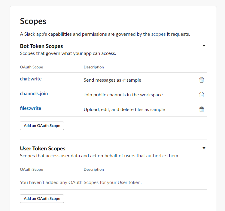 setting scopes